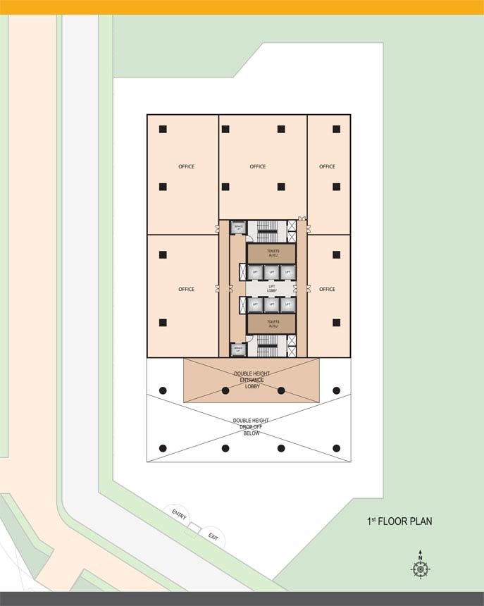 Firt Floor Plan in Signature Tower by Hiranandani in GIFT City SEZ