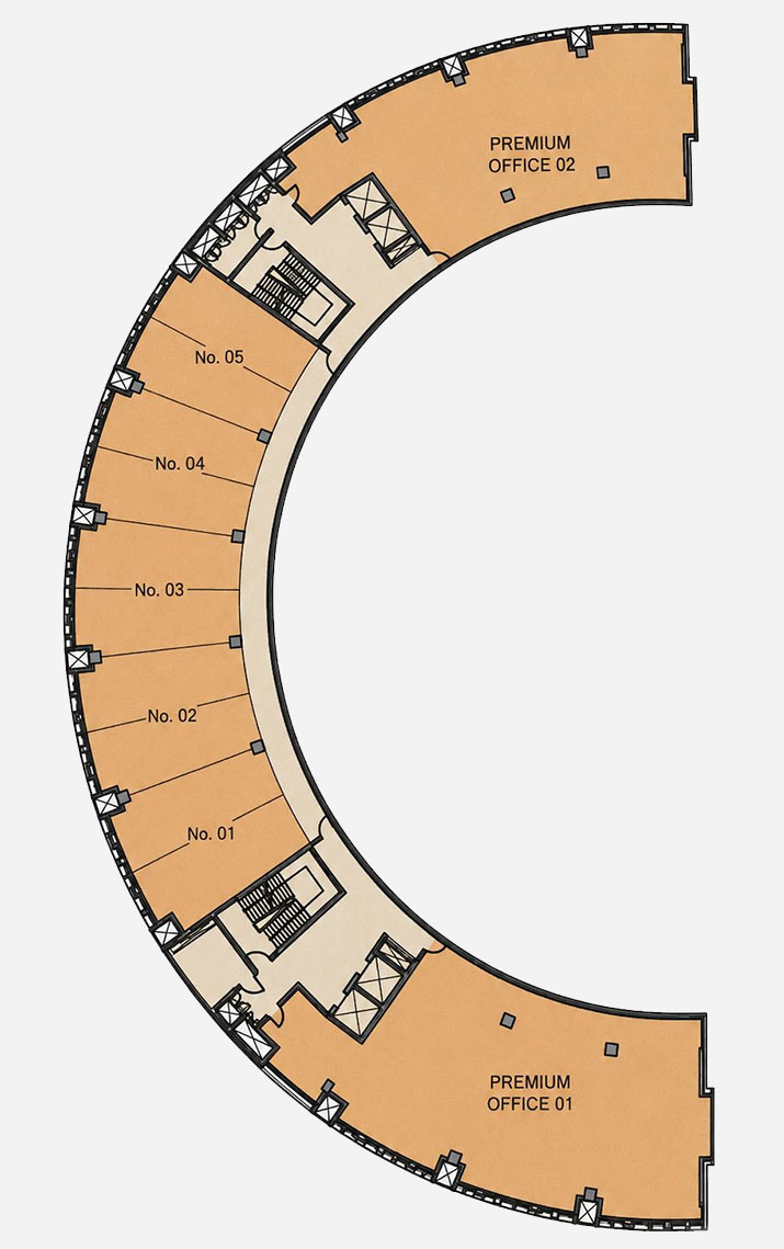 WTC GIFT City Tower A typical office floor plan from 1st to 6th floor